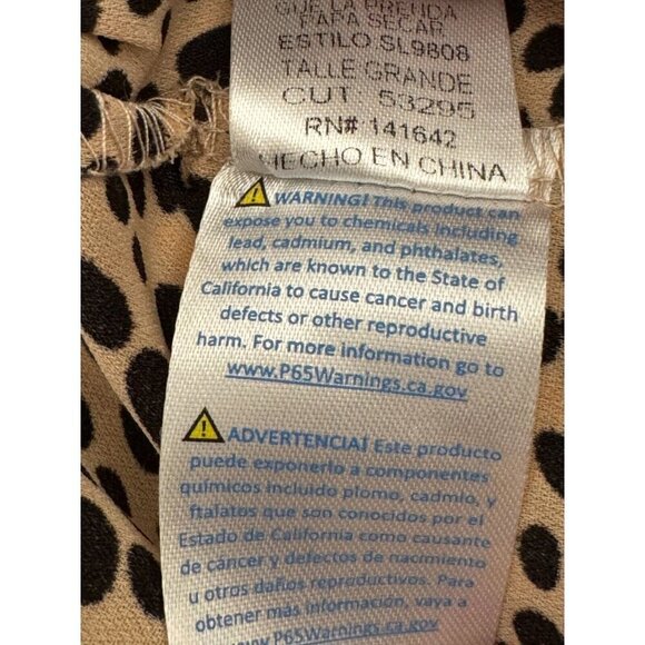 She + Sky Cheetah Print Sleeveless Button Closure Back Mini Romper Womens Sz L - Picture 8 of 8